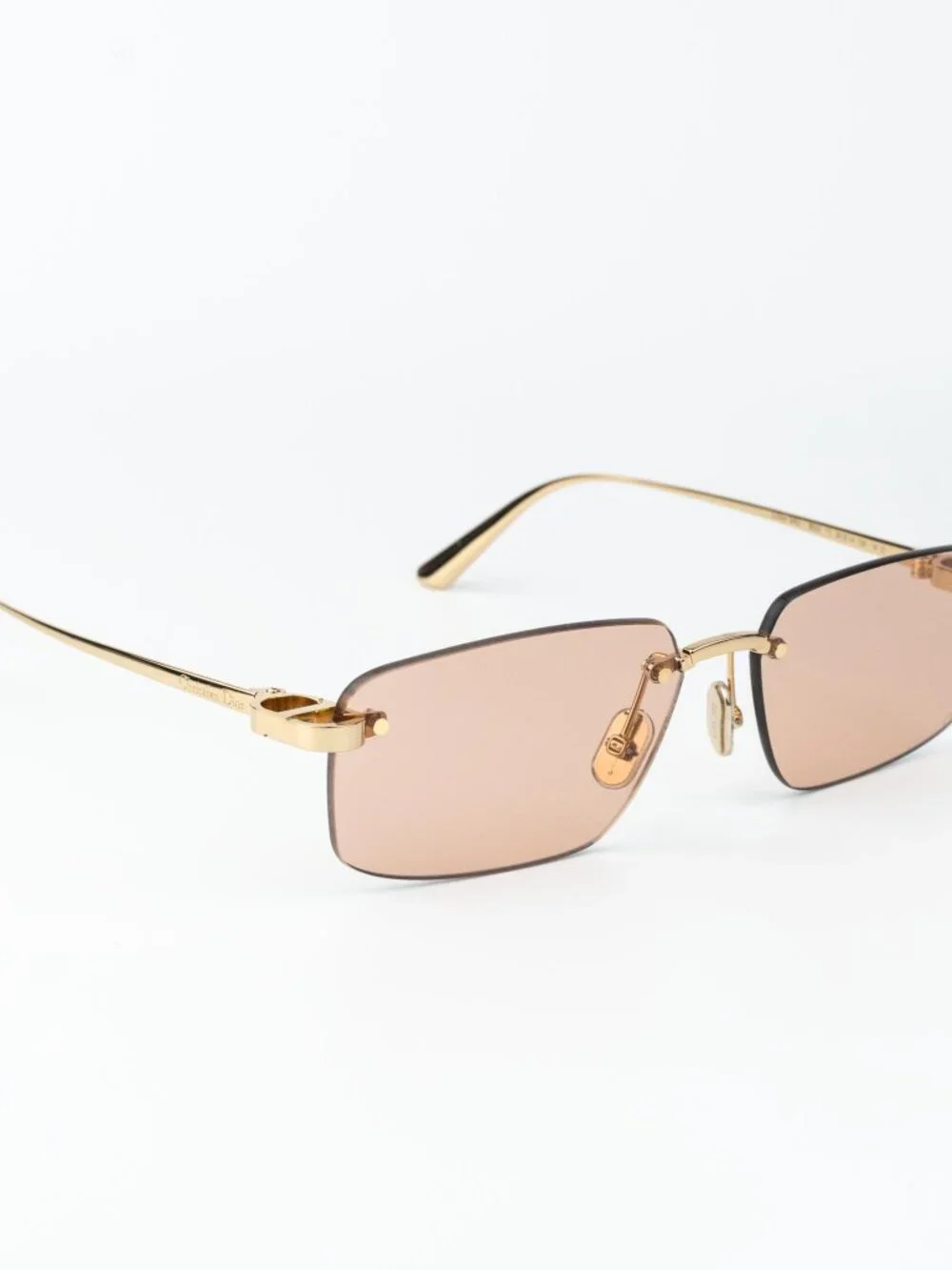 Dior Men Sunglasses Gold Rose Rectangle CDIOR S4U B0L0 NEW AUTHENTIC